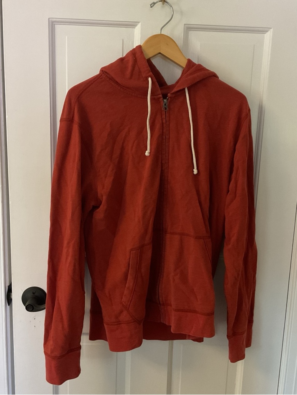Men’s Vintage JCrew Red Zip-Up Hooded Sweatshirt